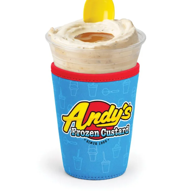 andys frozen custard coozie with treat