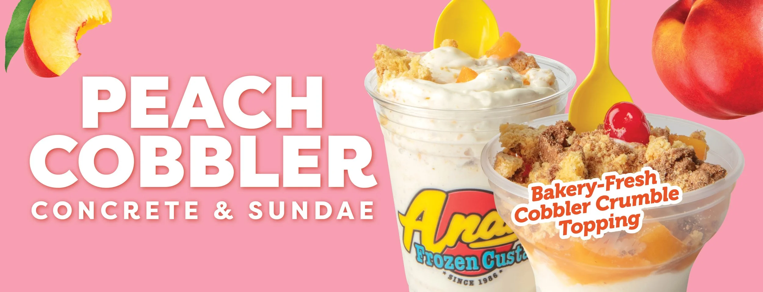 peach cobbler concrete and sundae bakery fresh cobbler crumble topping