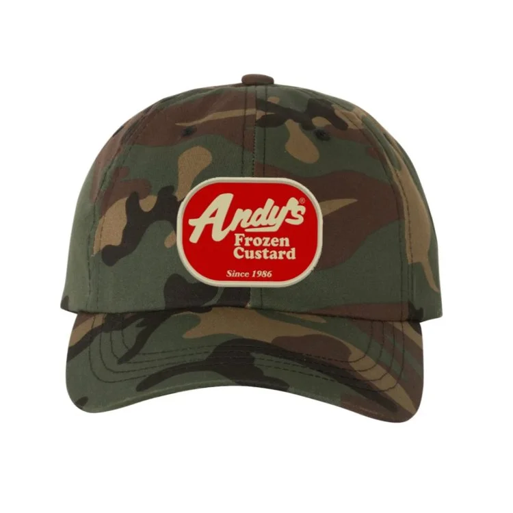 Andys Frozen Custard Retro Patch Camo Dad Hat