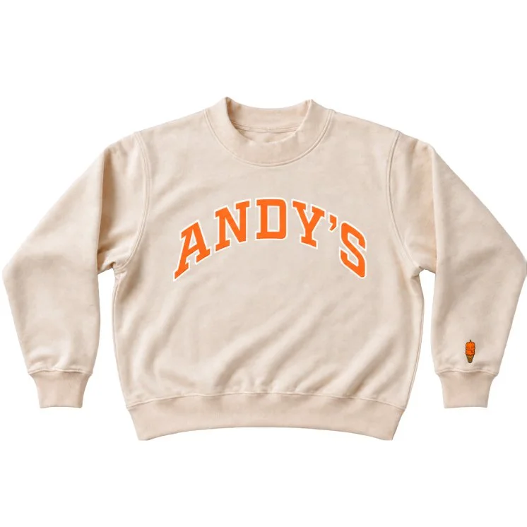 andys frozen custard pumpkin mockneck sweatshirt
