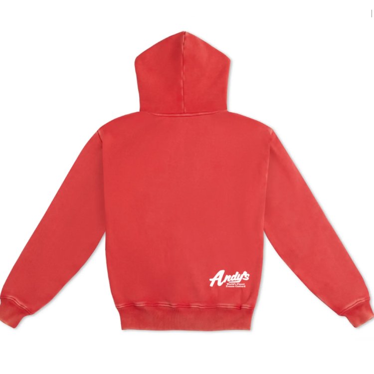 Andy's Frozen Custard Red Oversized Hoodie Back
