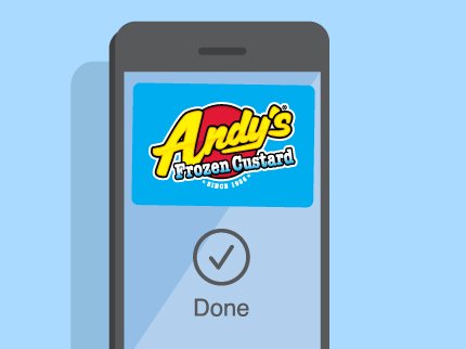 Andy's gift card in mobile wallet