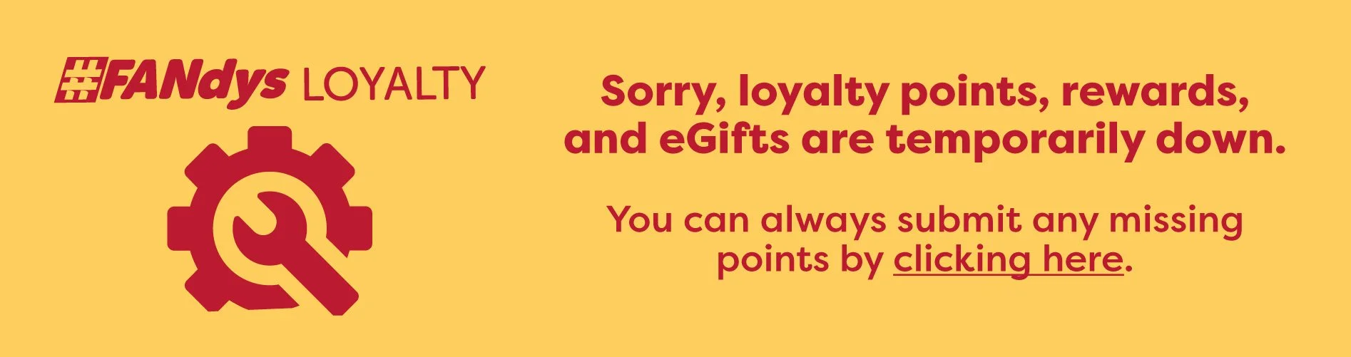 sorry loyalty points rewards and egifts are temporarily down