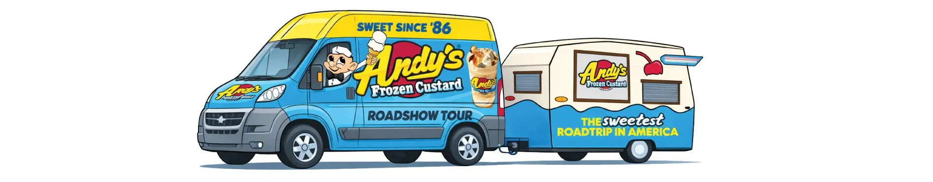 Andy's Roadshow Tour Van and Trailer