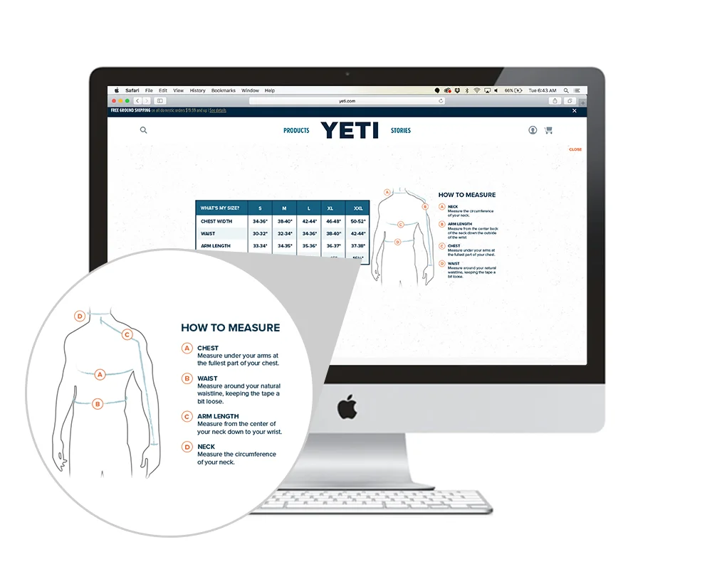 YETI Sizing Guide Illustration