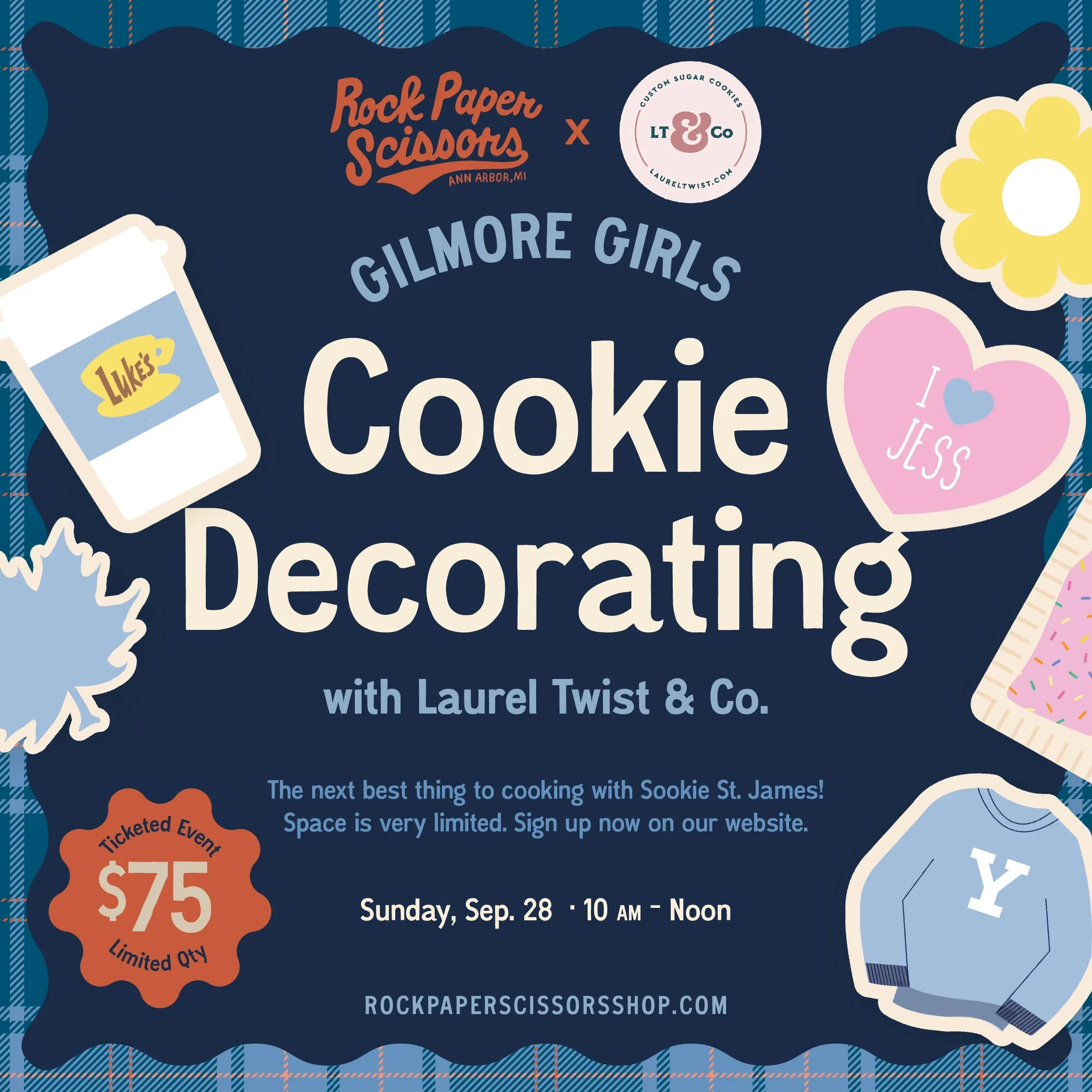 Sookie's Kitchen Gilmore Girls Cookie Decorating Class at Rock Paper Scissors