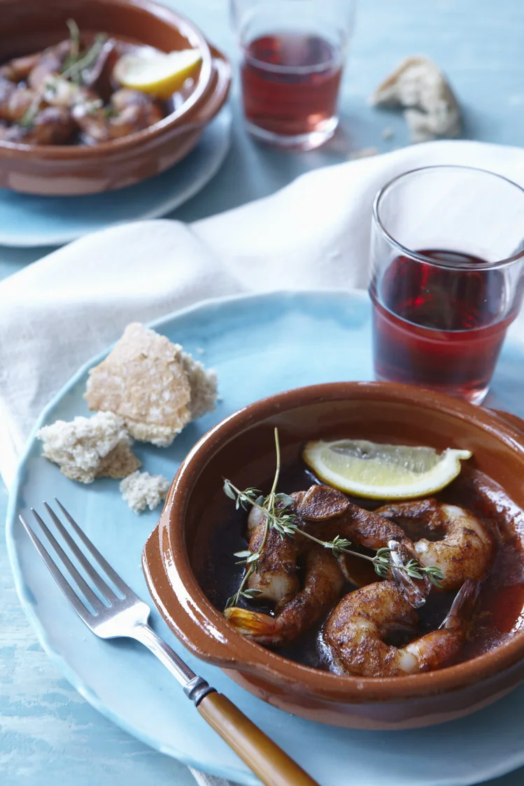 Gambas Pil Pil. Photo by Frances Janisch for The Fire Island Cookbook. 