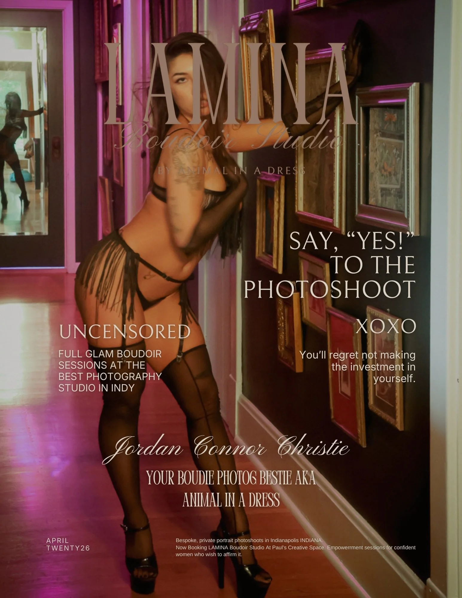 Say &ldquo;Yes!&rdquo; to the photoshoot!

LAMINA Boudoir Studio Sessions are thoughtfully curated, from first inquiry to all of the final artwork to every pose and outfit along the way. Each detail is intentional and immaculate.

Now Booking 𝘛𝘩𝘦 