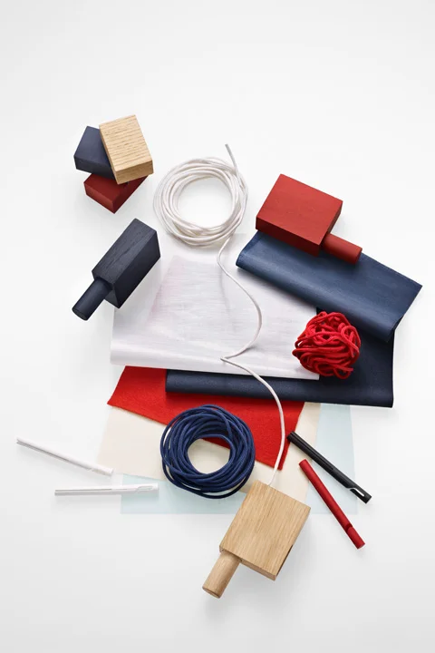 The 'Ready Made Curtain' is available in three very French colour variations from warm whites, deep and pale blues and a flaming red.