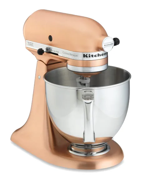 This Kitchenaid was made for us! The iconic mixer has been released in three shades of metallic this season via Williams Sonoma