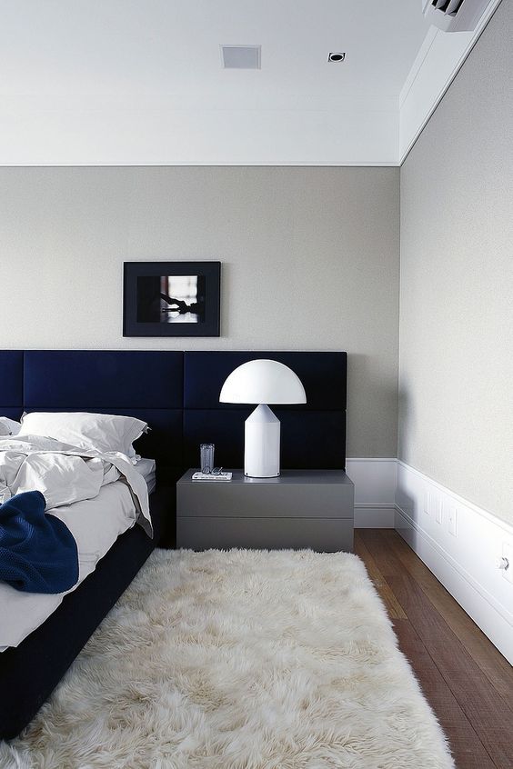 For a more sleek contemporary version, a sophisticated low profile in delicious indigo velvet will do just the trick!