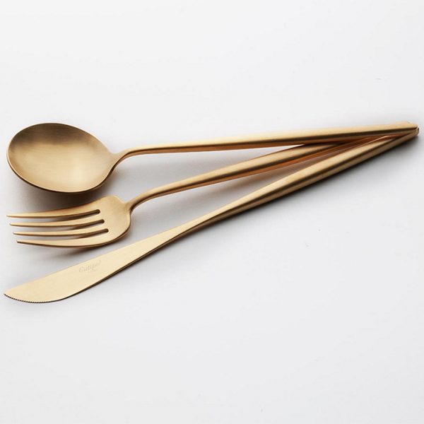 Jess is going bold with the gold cutlery selection . These metallic beauties are guaranteed to set the scene for a delectable Christmas feast. 