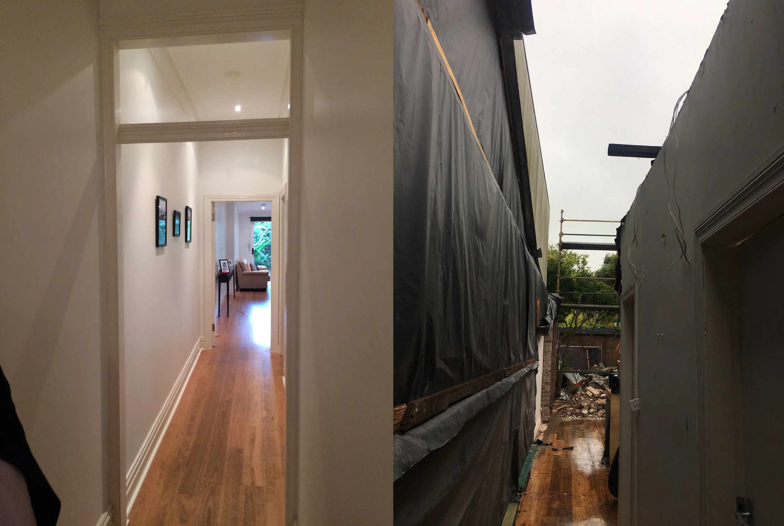 Week 1: The roof was demolished to make way for the new structure.
