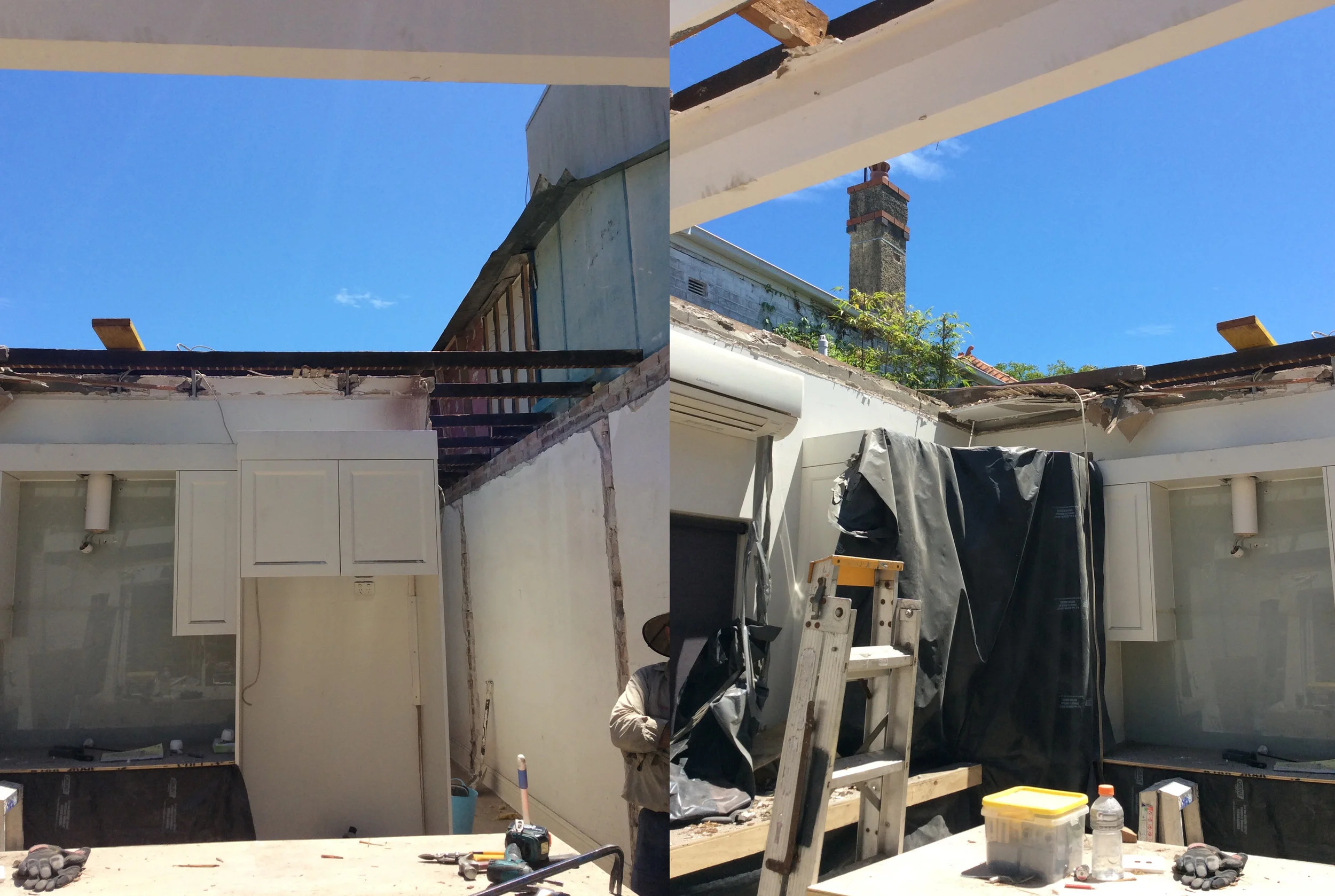 The kitchen now . . . mid-demolition!