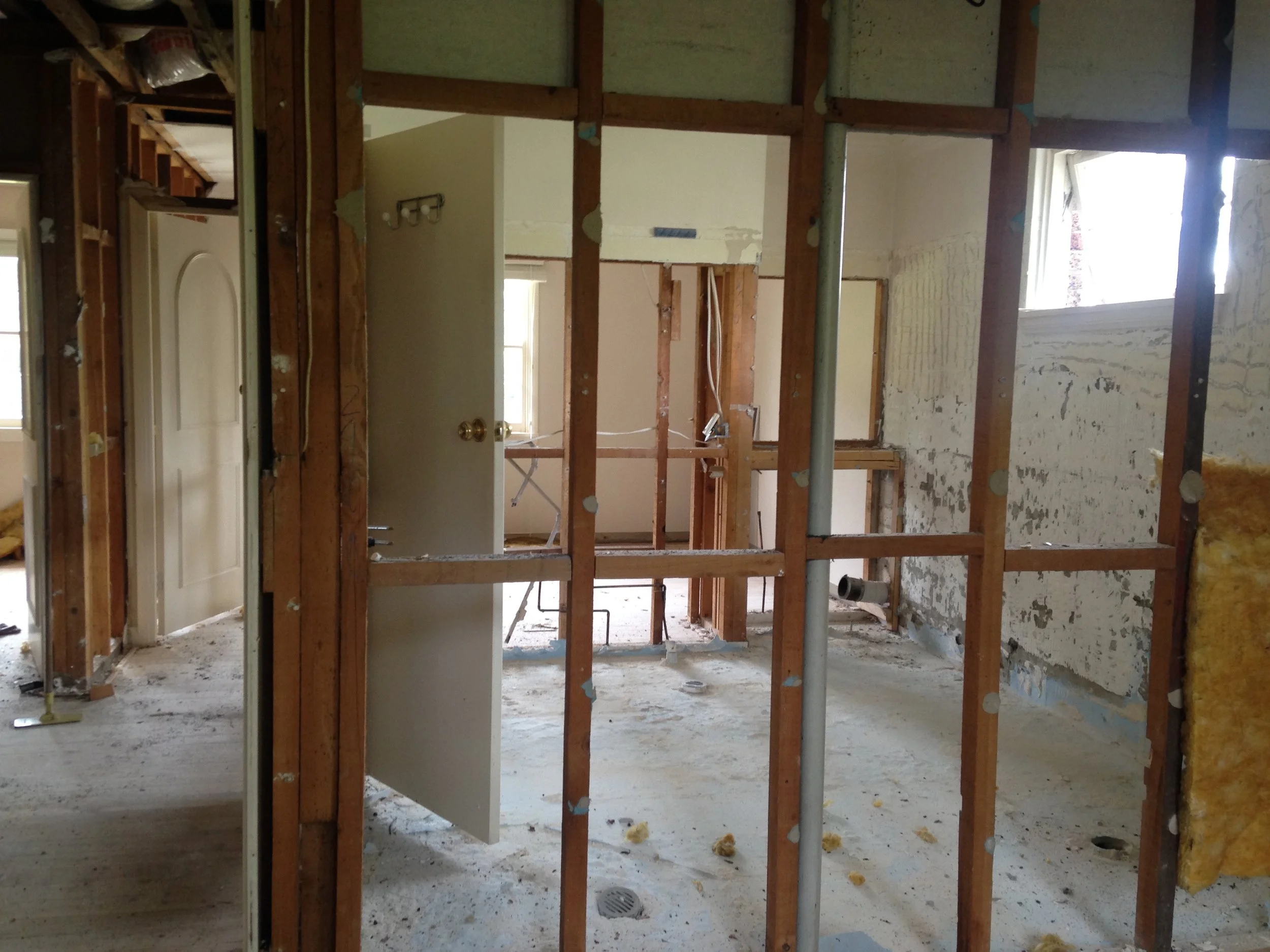 It’s a timber stud forest on the first floor as we are moving most of the walls, including the removal of a smaller bedroom to increase the size of the master bedroom and reconfigure the remaining bedrooms and bathroom.