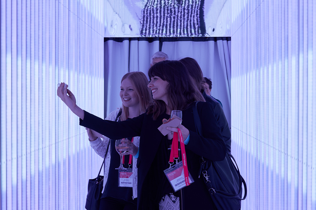 Maddie and Jess working on their selfie game at LightCo