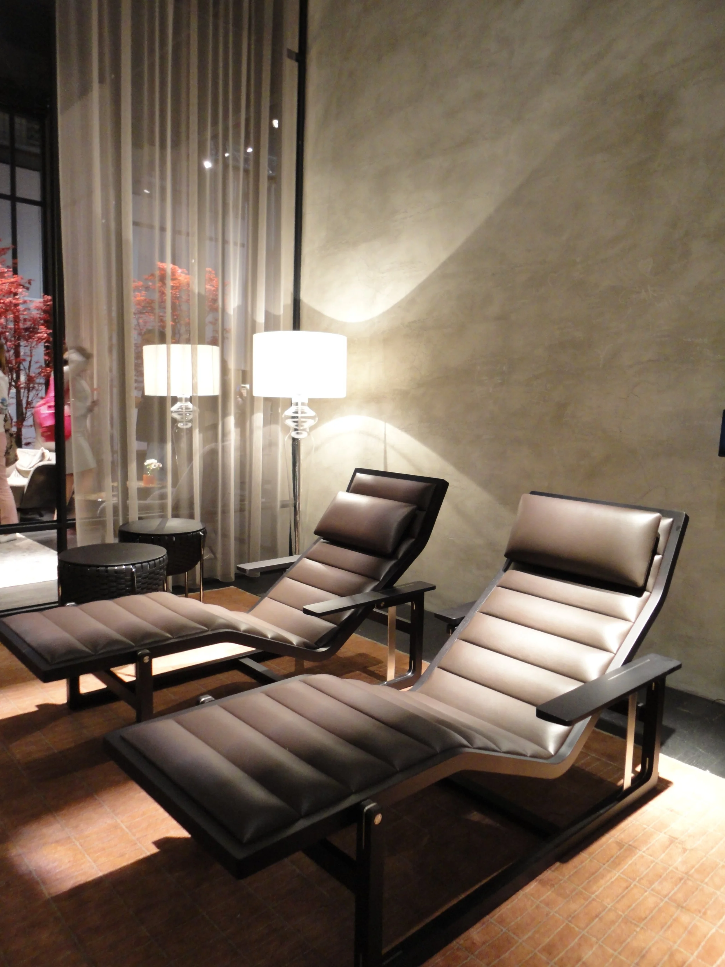 The new ‘Byron’ chaise in a divine chocolate toned leather