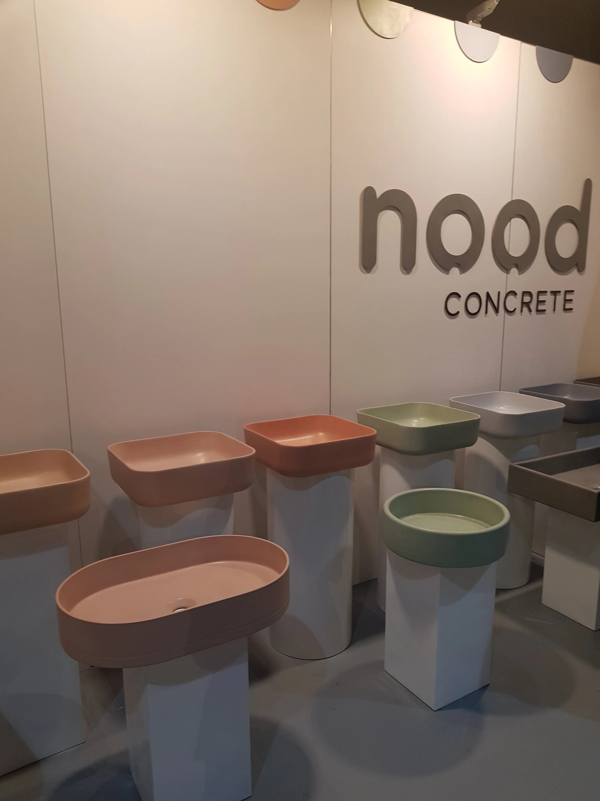 A rainbow of basins a Nood Concrete’s stand!