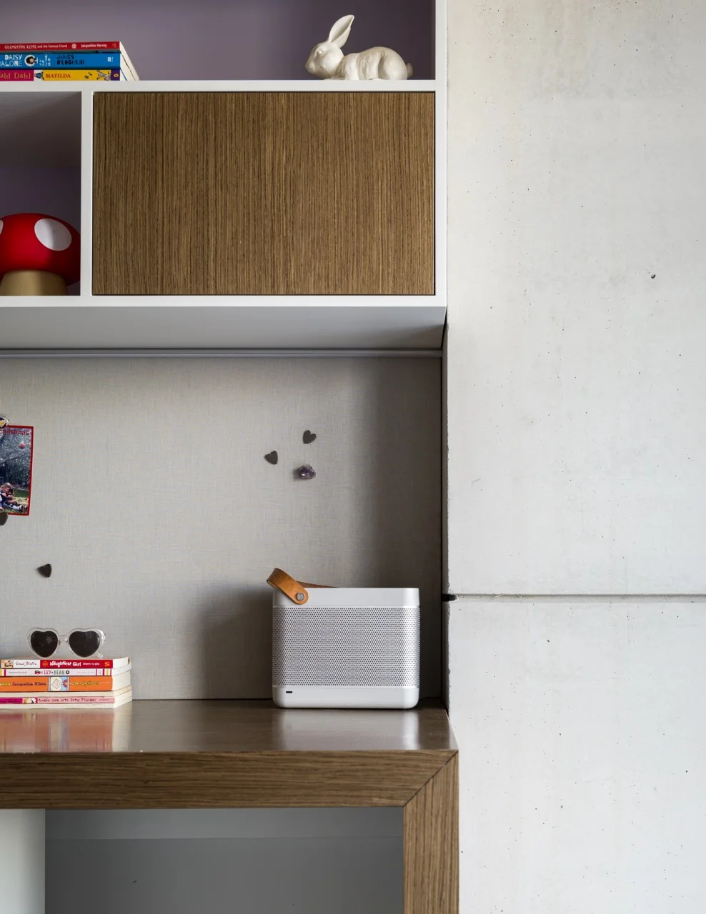 The child-friendly desk and storage space in our Mosman House project create a sense of ownership for this little person’s room!