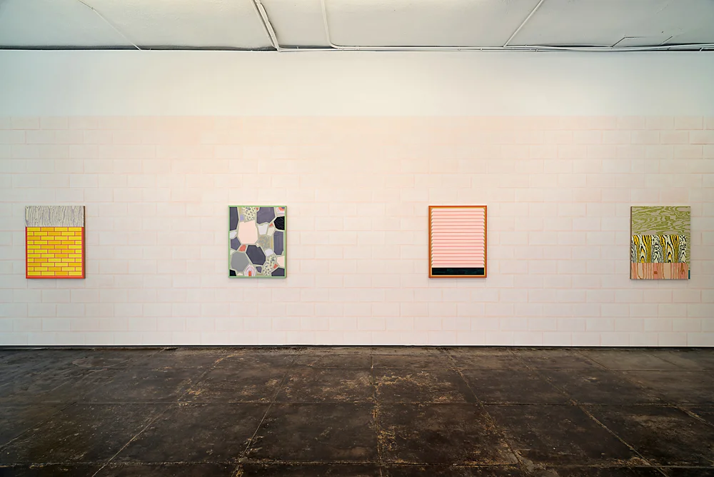   A Wall Around a Window,  2013: Installation view, Devin Borden Gallery, Houston, TX.  Acrylic paintings installed on site-specific wall painting, ink and graphite, 10'8" x 40 feet.  Photo credit: Logan Beck  More information:  https://issuu.com/dev