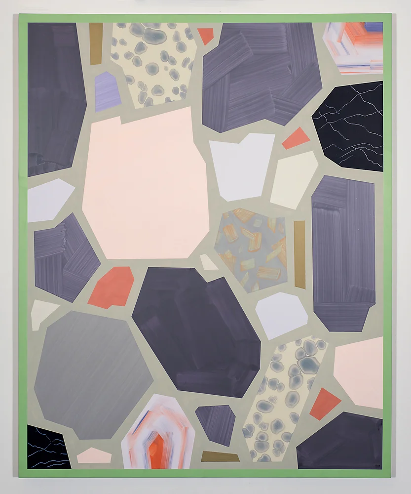   Untitled (Rocks) , 2013: Acrylic on linen on panel, 40 x 32".  Photo credit: Logan Beck 
