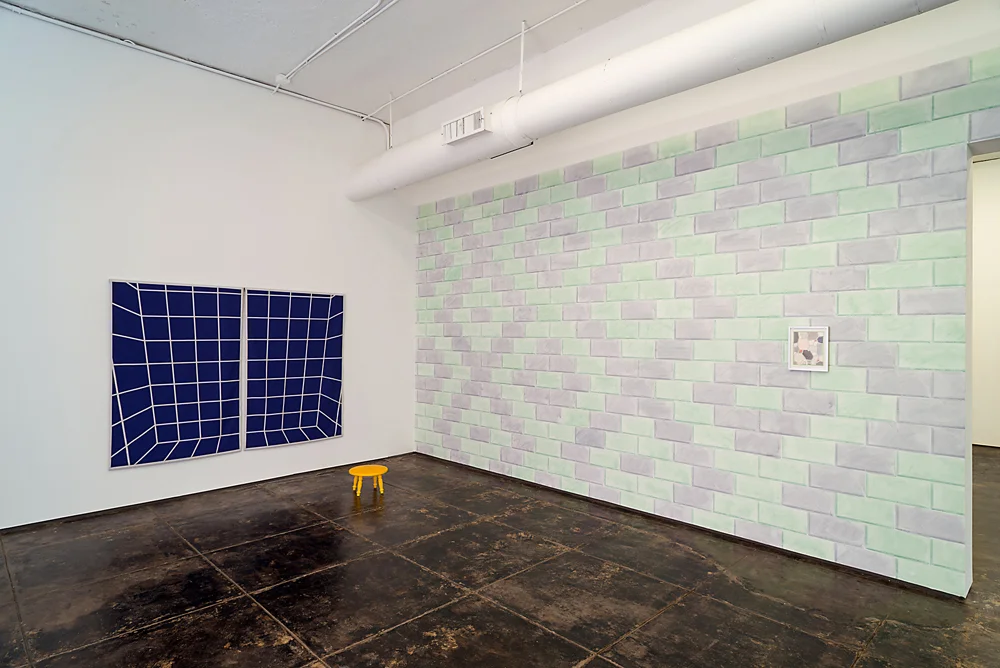   A Wall Around a Window , 2013: Alternate installation view with second wall painting, Devin Borden Gallery, Houston, TX.  Photo credit: Logan Beck  More information:  https://issuu.com/devinbordengallery/docs/a_wall_around_a_window_9a545ff87b28e2  
