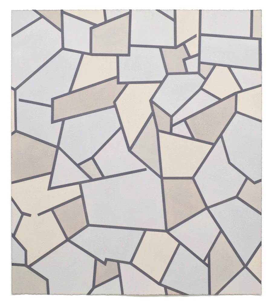   Divider , 2010: Watercolor and ink on cut paper, 17 x 15”. 