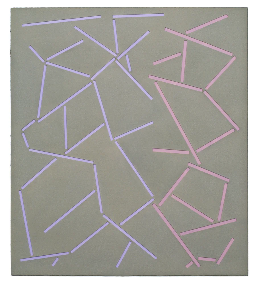   Patch , 2010: Watercolor and ink on cut paper, 17 x 15”. 