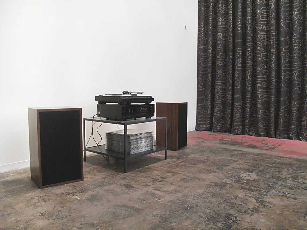   Rockslide Rocksolid , 2010: Alternate installation view with secondary curtain pattern.   