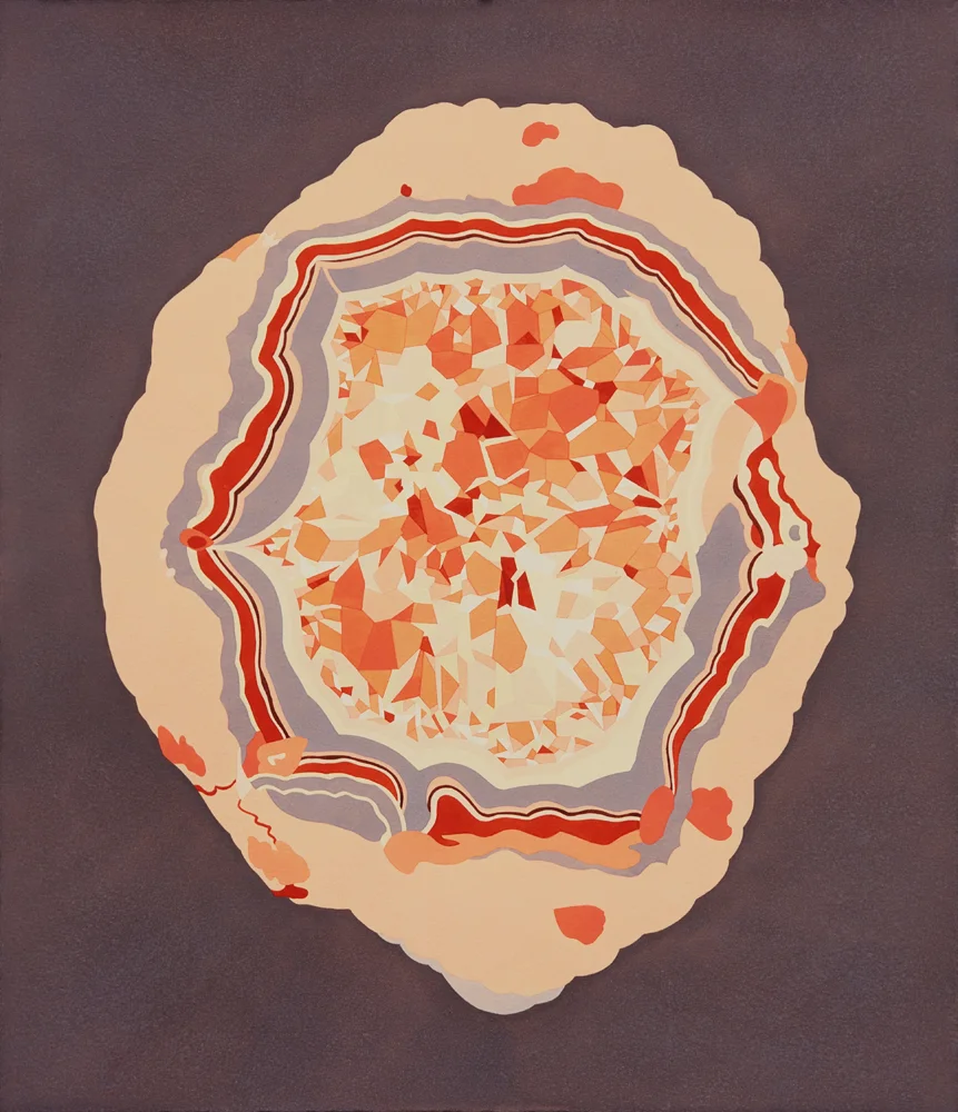   Geode,  2007: Ink and watercolor on paper, 19 x 16".   