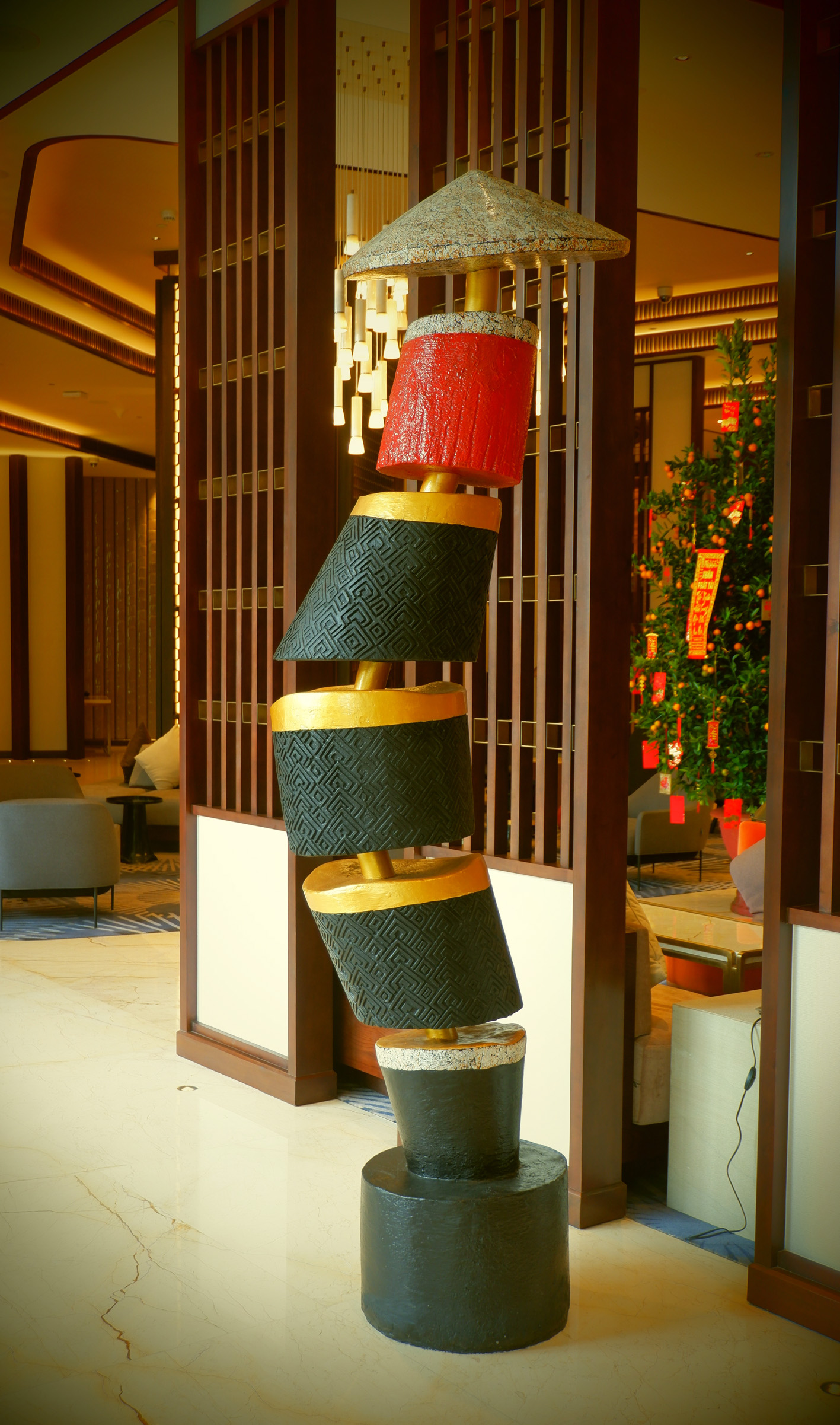 Hilton Danang Lobby Sculpture by Hay Hay