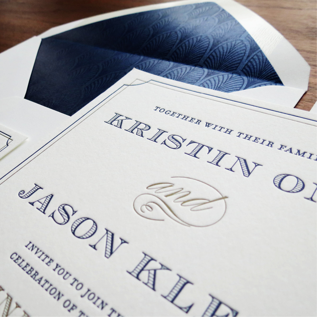 Sophisticated + Vintage Oceanside Letterpress Wedding Invitations by Hello Gypsy | © Hello Gypsy