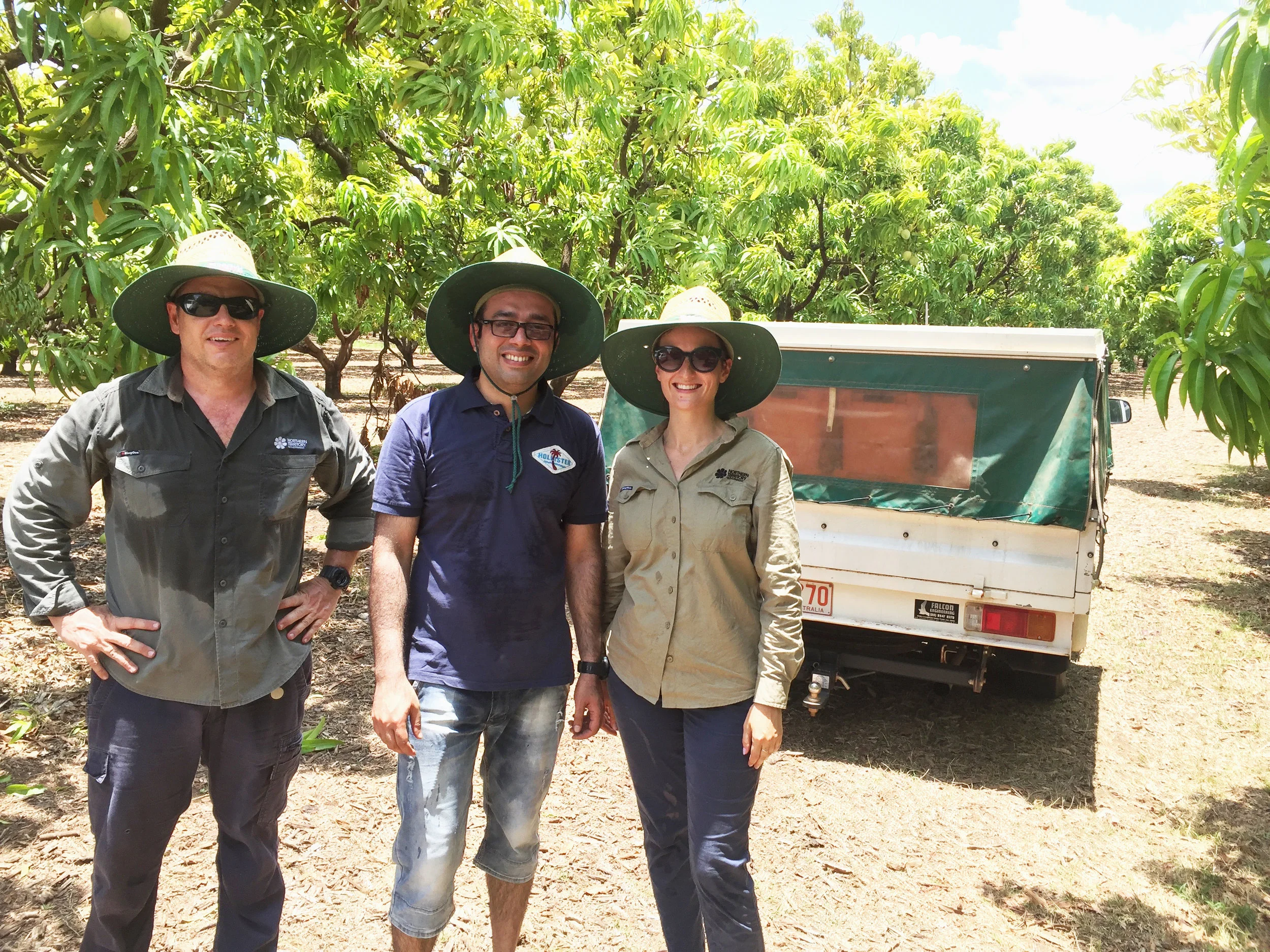 Alan Niscioli (Technical Officer, Northern Territory Government), PhD Candidate Umar Muhammad and Maddison Clonan (Technical Officer, Northern Territory Government).jpg