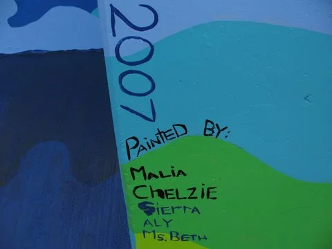 Students signed the final wall