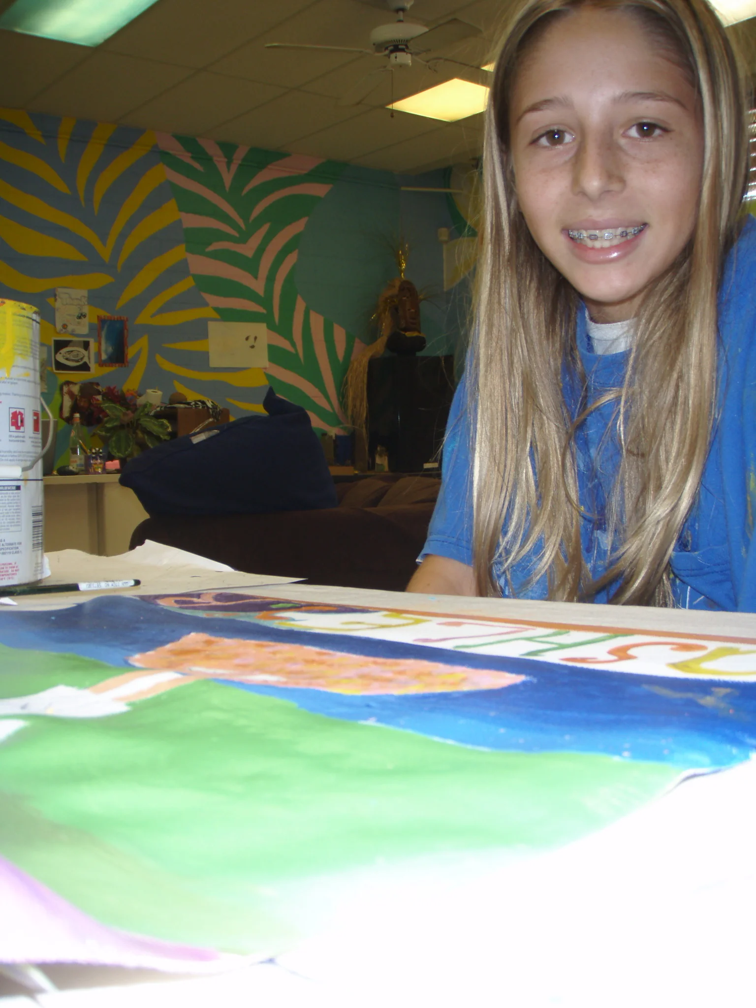 Ashley painting like there is no tomorrow!