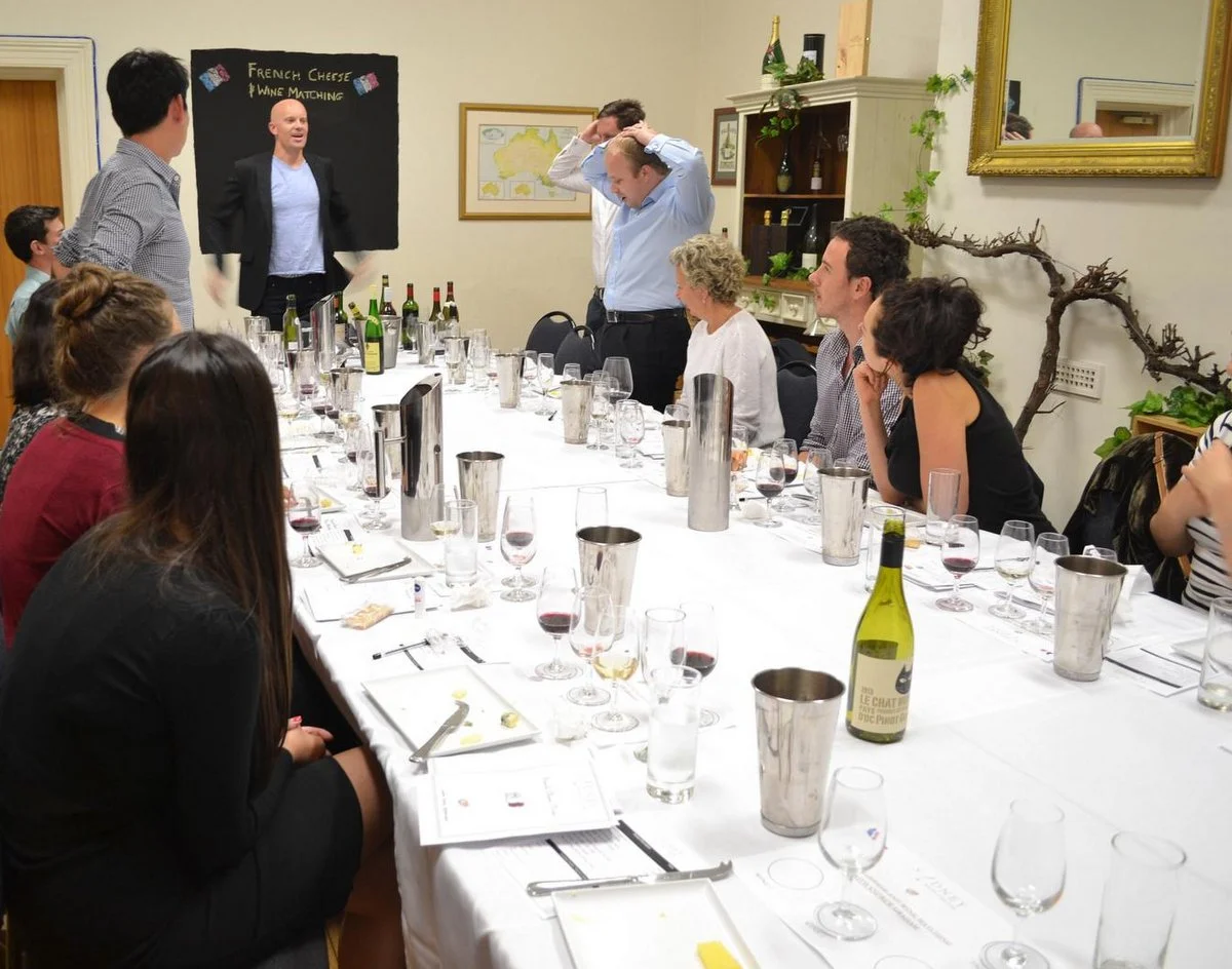 Playing a blind tasting 'wine options' game