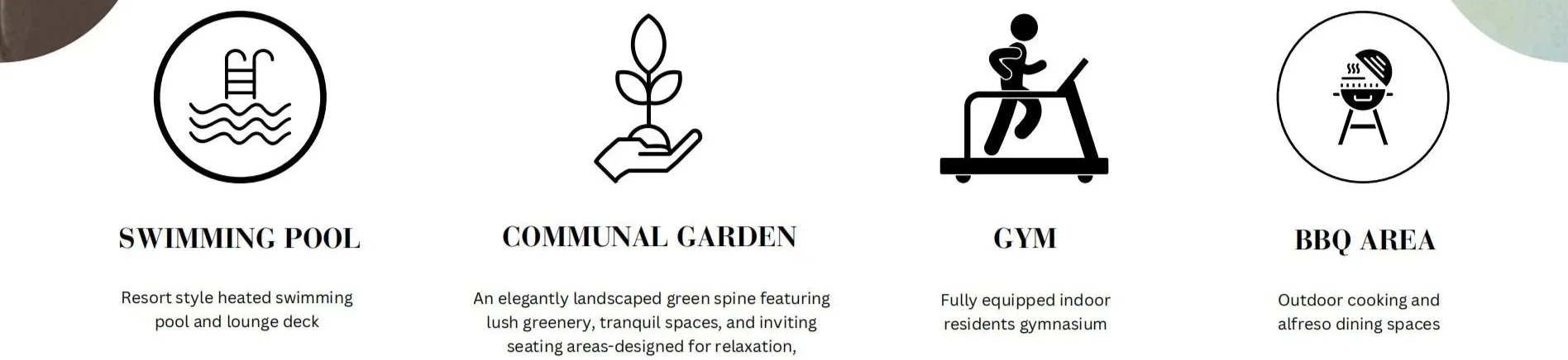 Park Avenue residences in St Leonards includes an abundance of amenities, including a resort style swimming pool, communal garden for relaxation, fully equipped indoor residents gymnasium and yoga room, and a BBQ area for outdoor cooking.