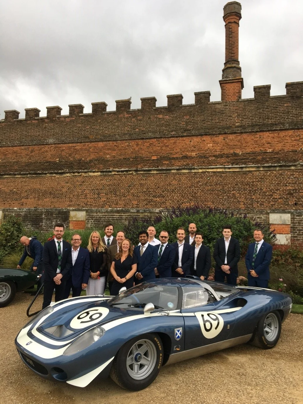 Design Q team at the Ecurie Ecosse LM69 Launch, Hampton Court Palace.
