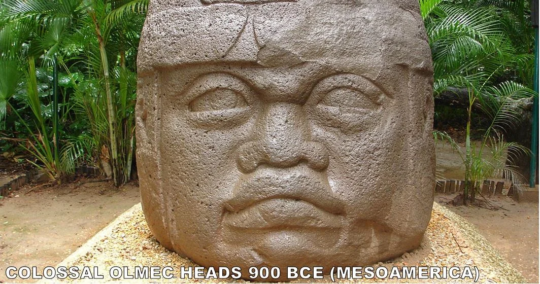 This head is about as tall as you are. There are at least 17 of these bad boys along the coast of Meso-America along the Gulf of Mexico. They all kinda have this look on their face. Each head has a distinctive headdress leading us to believe that each one is a distinct Olmec ruler. My favorite part? They're all slightly cross-eyed!