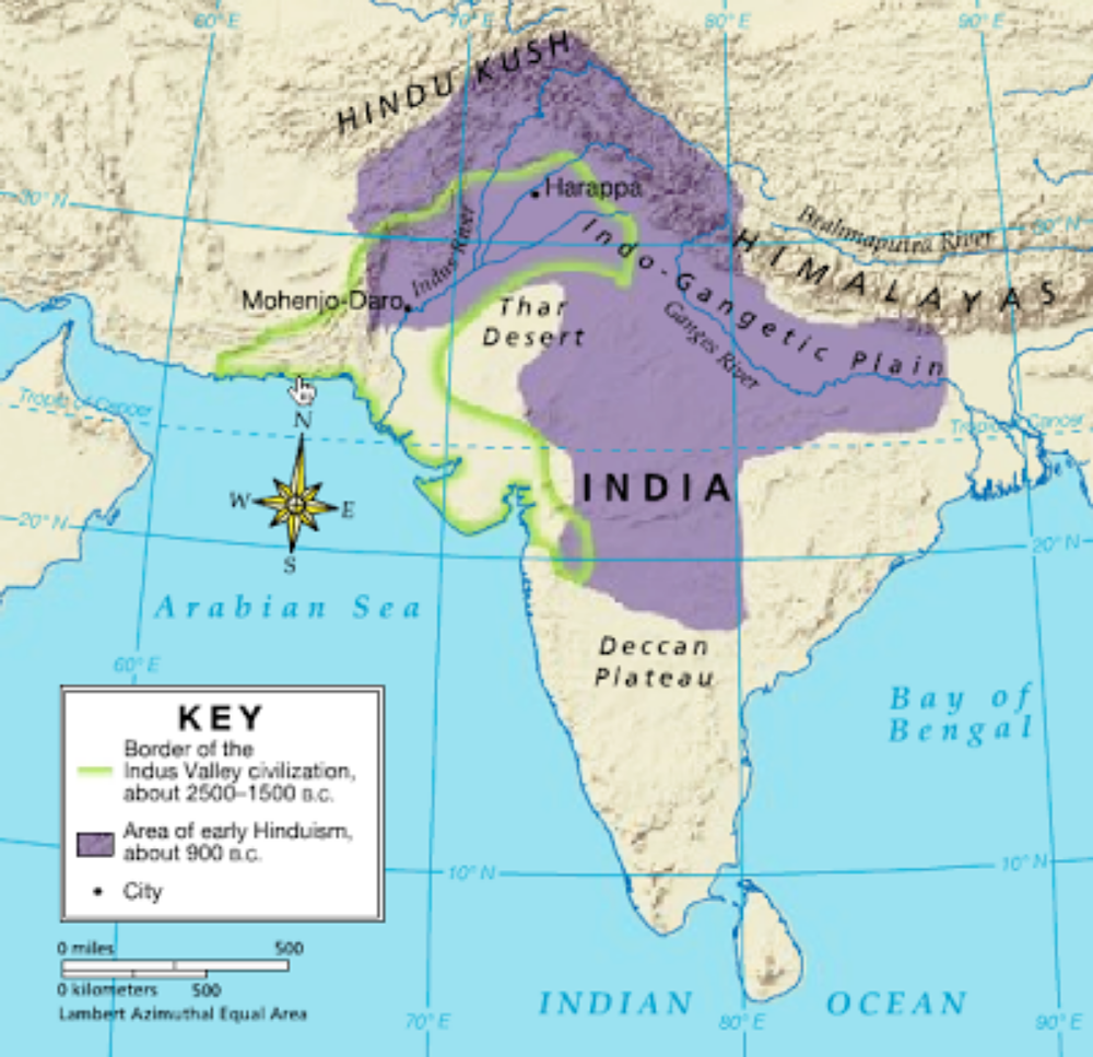 By 900 BCE, Hinduism had taken over a large part of the Indian Subcontinent.