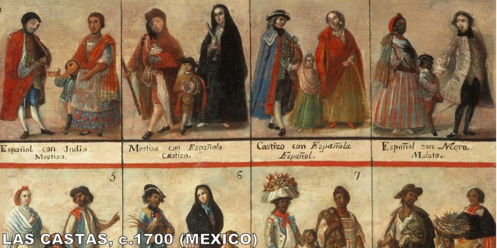 Castas (Castes) were paintings that were used in Latin America to delineate between the new groups of people that were being born when Europeans, Africans, and Americans intermarried. The whiter you were, the higher your class in society. 