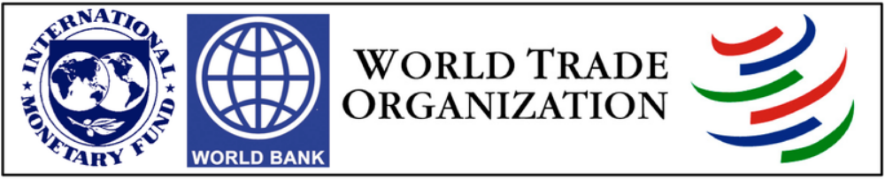 B. Changing economic institutions and regional trade agreements reflected the spread of principles and practices associated with free-market economics throughout the world. ( International Monetary Fund IMF , World Bank , World Trade Organization WTO )
