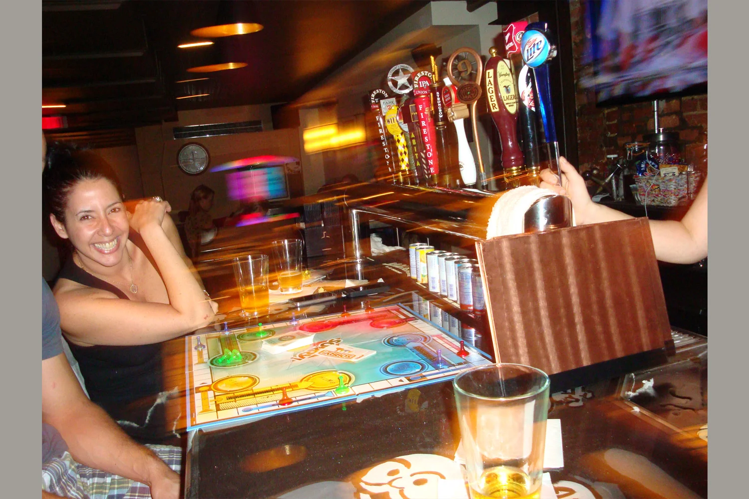 Play board games at the bar