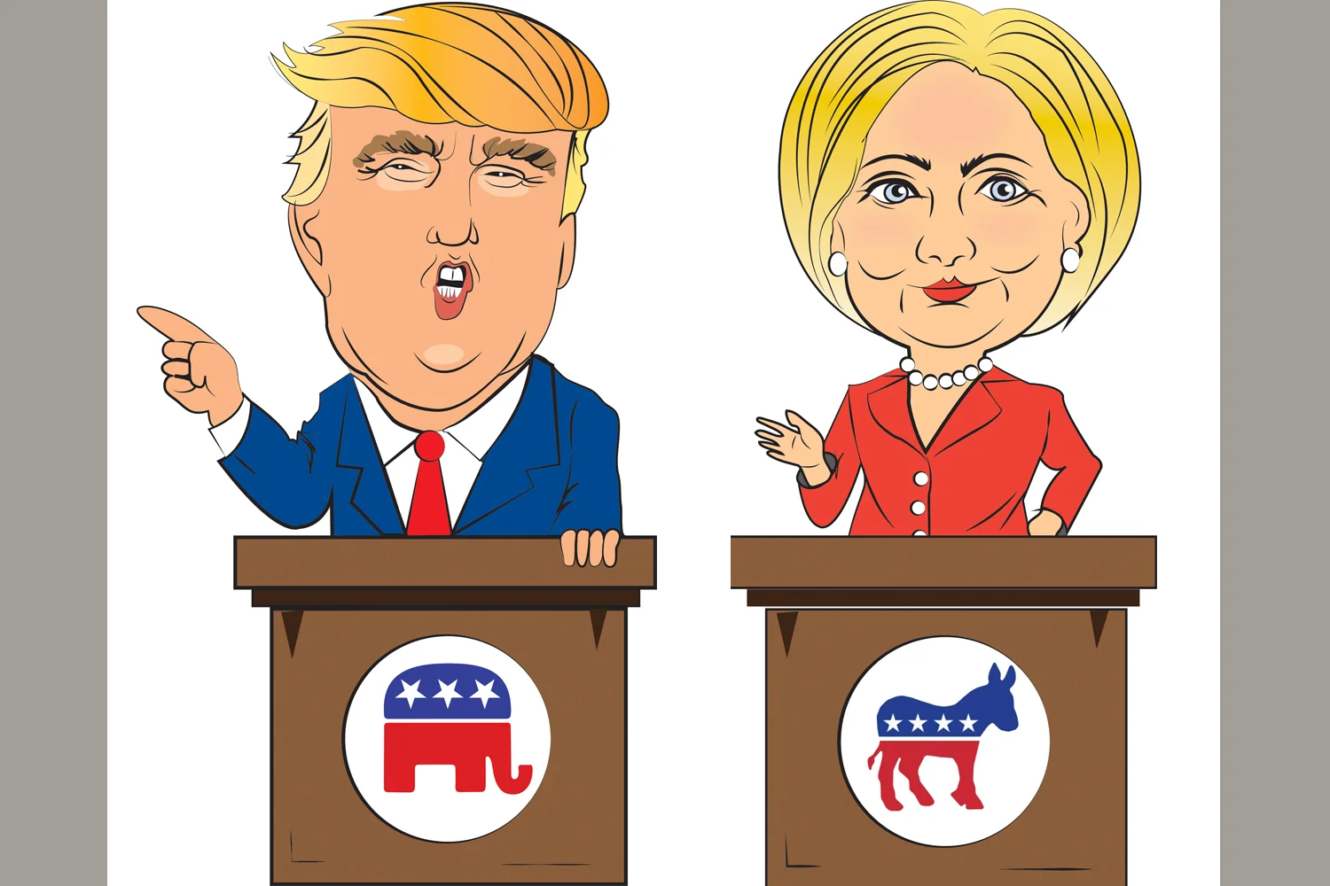 Trump Clinton Caricatures