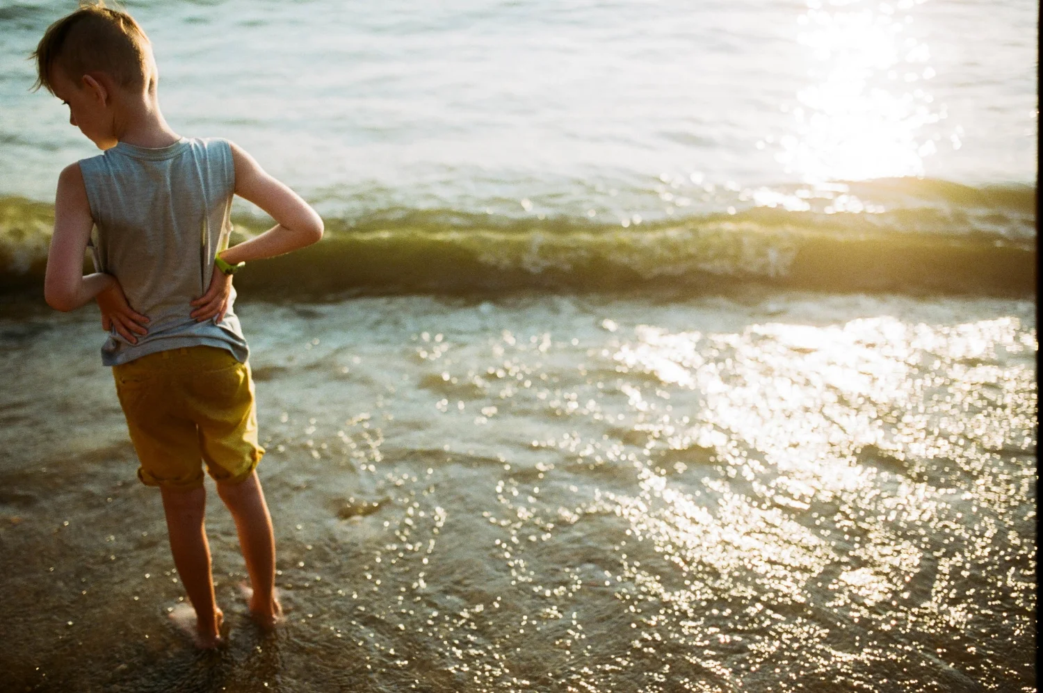 Lake Michigan Family Photos During Sunset