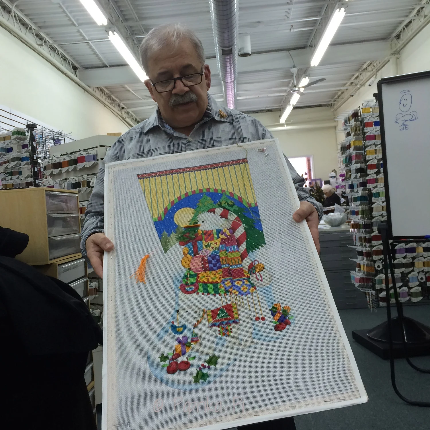  Tony reviews a canvas in class