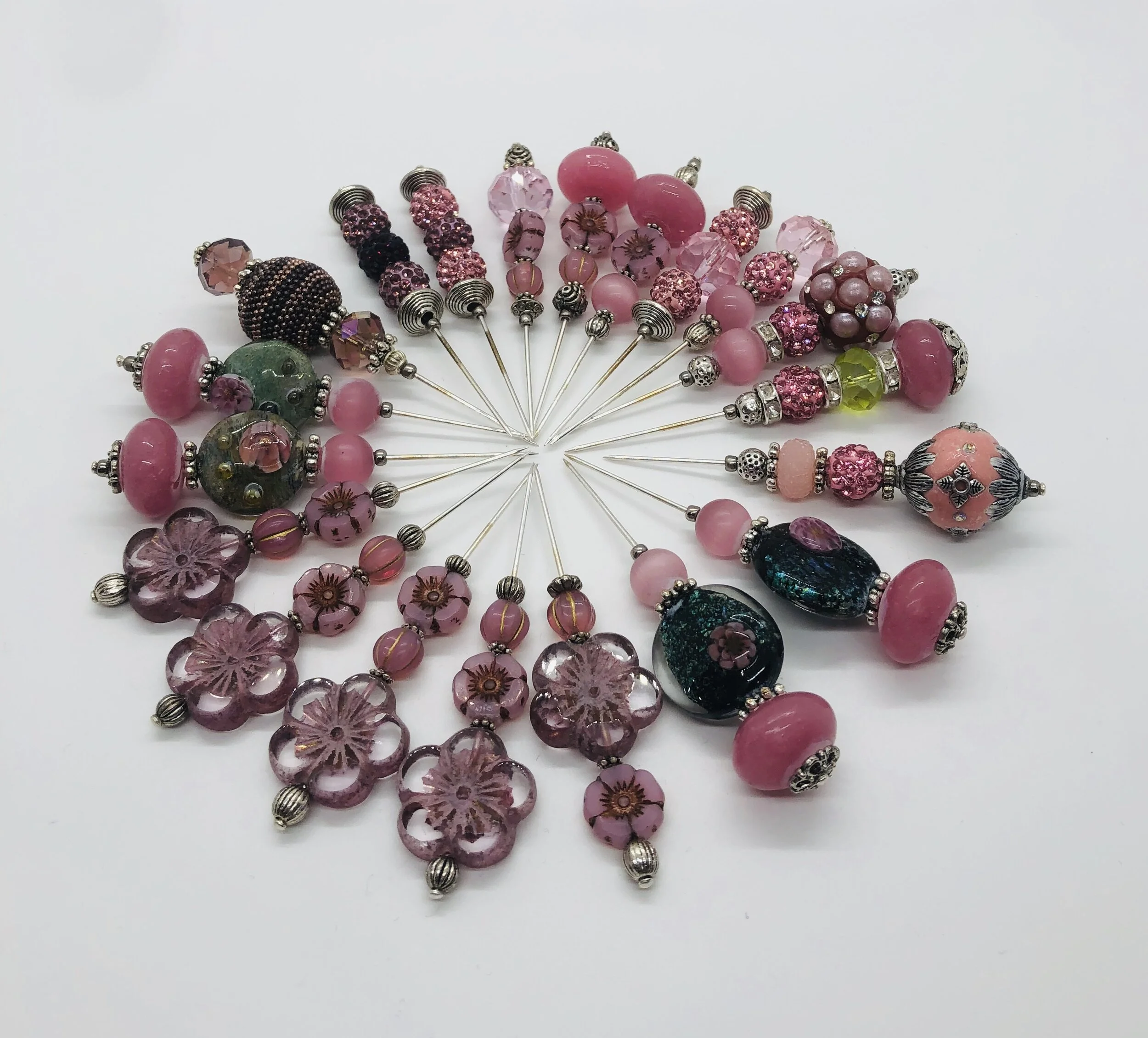 Counting Pins: Mauve:Pink Blown Glass Collection.jpg