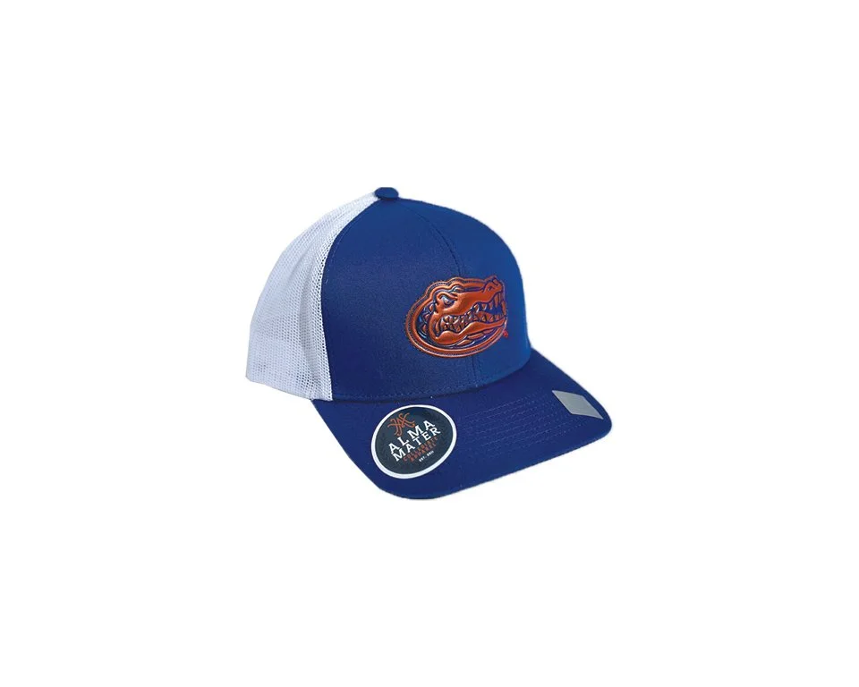Metallic Fade Gator Head, Royal/White Trucker Hat