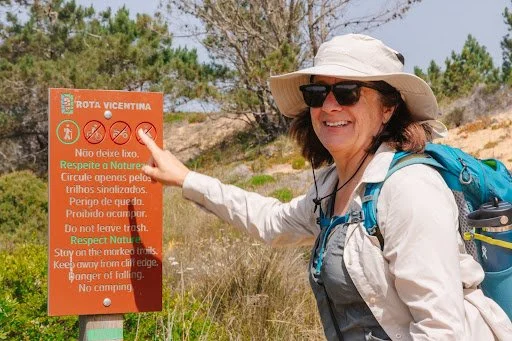 An image of Penny Bordokas during a hike.