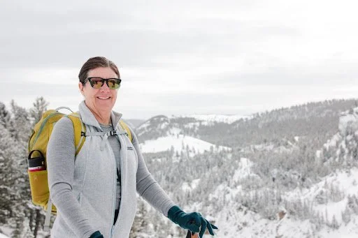 An image of Penny Bordokas during a hike.